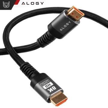 Kabel HDMI 2.1 Alogy 5m 4K 8K PREMIUM MIEDŹ ULTRA High Speed 60Hz 48GBps Czarny