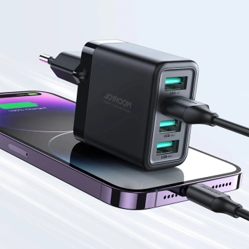 Joyroom JR-TCN03 Ładowarka sieciowa 4×USB-A 24 W 4,8 A – czarna