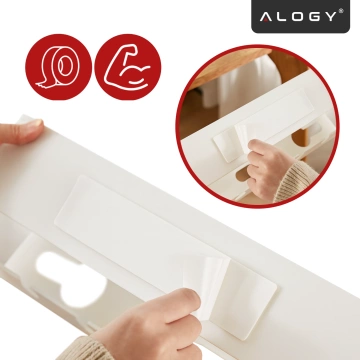 2-in-1 Kabelorganizer zur Untertisch- und Wandmontage, 40 cm, mit Klebestreifen für einen aufgeräumten Schreibtisch, Alogy CableHold™ – Weiß