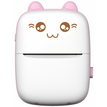 Drukuś Thermodrucker mit 6 Rollen Thermopapier für Kinder, rosa