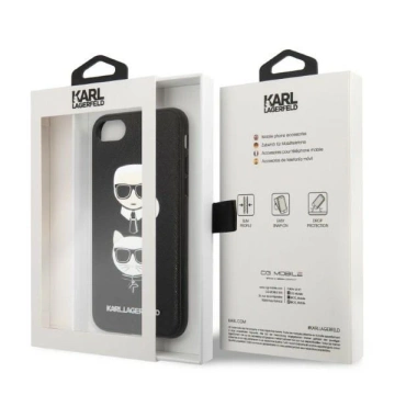 Etui Karl Lagerfeld KLHCI8SAKICKCBK do iPhone 7/8 / SE 2020 / SE 2022 hardcase Saffiano Karl&Choupette Head