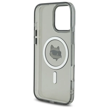 Etui Karl Lagerfeld do iPhone 16 Pro Max 6.9" Czarny MagSafe Hardcase IML Metal Choupette Head 