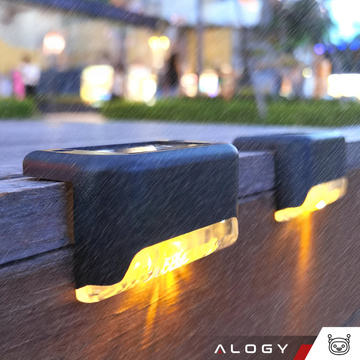 Lampa solarna ogrodowa LED zestaw x8 na taras balkon schody balustradę z czujnikiem zmierzchu akumulator AAA czarna