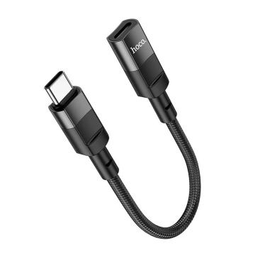HOCO Adapter OTG Typ C (Męski) Do Lightning (Żeński) 3A U107 0,1 M Czarny