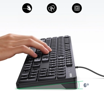 Ugreen KU004 90875 Kabelgebundene Tastatur 1,5 m für Windows / MacOS – Schwarz