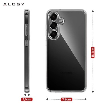 Etui Przezroczyste do Samsung Galaxy S25 Plus, Podwyższone Krawędzie, Idealne Dopasowanie, PC + TPU, Alogy HybridShield™ Case + SZKŁO HARTOWANE