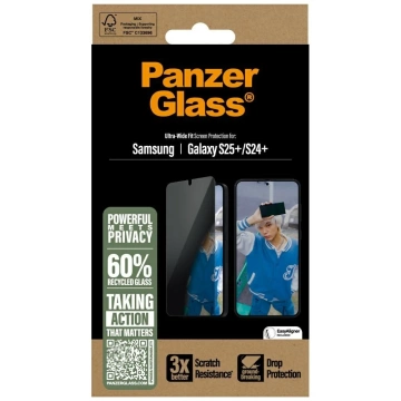 Gehärtetes Glas für Samsung Galaxy S25 PanzerGlass Ultra-Wide Fit Privacy