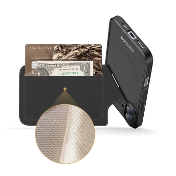 iPhone 16 Hülle Dux Ducis Rafi II Mag MagSafe RFID Ständer Schwarz