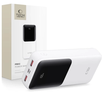 Powerbank Tech-Protect PB02 20000mAh 22.5W Biały USB-A USB-C