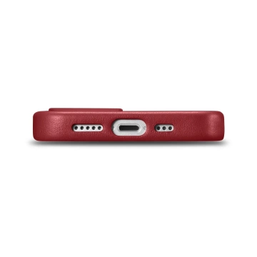 Etui na telefon iCarer Case Leather z naturalnej skóry do iPhone 14 Plus czerwony (kompatybilne z MagSafe)