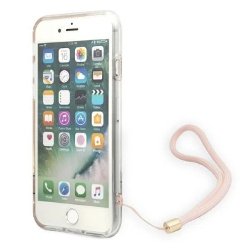 Guess Handyhülle für iPhone SE 2022 / SE 2020 / 7/ 8 pink/pink Hardcase 4G Print Strap
