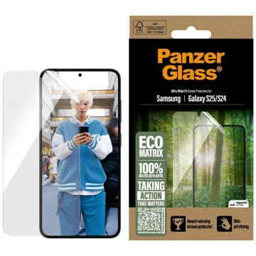 Gehärtetes Glas für Samsung Galaxy S25 PanzerGlass Ultra-Wide Fit Eco Matrix
