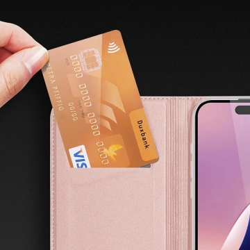 Etui Ochronne do iPhone 16 Pro Max Dux Ducis Skin Pro Różowe z Klapką