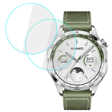 2x gehärtetes Glas für Huawei Watch GT4 GT 4 46 mm Schutz für Smartwatch Alogy Displayschutzfolie Uhr