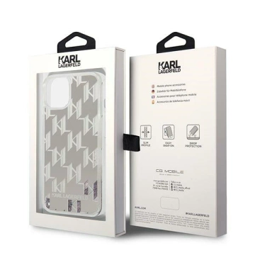 Etui ochronne na telefon Karl Lagerfeld KLHCP14SLMNMS do Apple iPhone 14 6,1" hardcase srebrny/silver Liquid Glitter Monogram