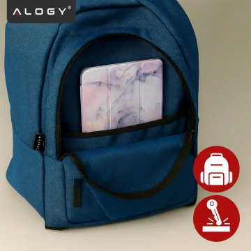 Schutzhülle für Apple iPad 10,9" (10. Generation, 2022) / iPad 11" A16 (11. Generation, 2025) Hybrid mit Stifthalter, faltbare Hülle mit 2-in-1-Ständerfunktion, Alogy HybridBook™ Hülle – Marmorviolett