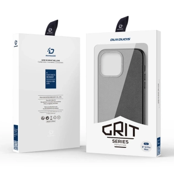 Etui Dux Ducis Grit skórzane do iPhone 14 Pro Max elegancki pokrowiec ze sztucznej skóry (kompatybilne z MagSafe) czarny
