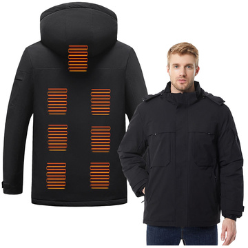 Beheizte beheizbare Elektrojacke Unisex Größe XL Winterkapuze HJ2 Mozos schwarz