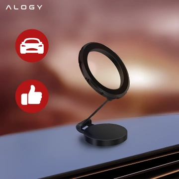 Uchwyt samochodowy na telefon do MagSafe Uchwyt magnetyczny Alogy Car Holder na deskę rozdzielczą do auta Czarny