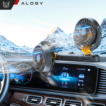 Doppelter Autolüfter für das Cockpit, verstellbar, geräuschlos, für den Zigarettenanzünder für Alogy Car 12V Black