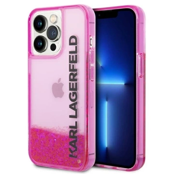 Etui Karl Lagerfeld KLHCP14XLCKVF do iPhone 14 Pro Max 6,7" hardcase Liquid Glitter Elong różowy/pink 