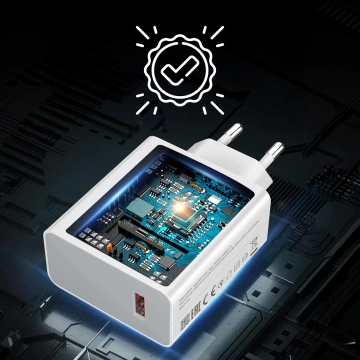 Oryginalna Ładowarka Sieciowa Xiaomi MDY-13-EE 120W Szybkie ładowanie Quick Charge QC 3.0 Biała + Kabel Xiaomi USB do USB-C