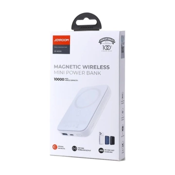 Joyroom Powerbank 10000mAh 20W Power Delivery Quick Charge 15W Magnetic Qi Wireless Charger für iPhone Kompatibel mit MagSafe weiß (JR-W020 weiß)