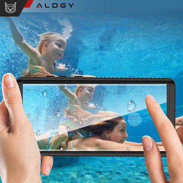 Etui wodoodporne do Samsung Galaxy S23 Ultra 360 Alogy Pancerne Armor IP68 ze smyczką Czarne