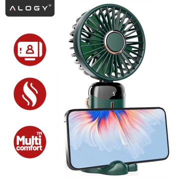 Ventilator Ventilator Handventilator Kabellos Alogy Desktop Tragbarer Handheld mit Telefonhalter USB-C Marineblau