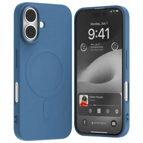 Mercury MagSafe Halbsilikonhülle für iPhone 16 6,1 Zoll Blau