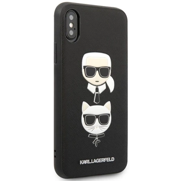 Etui Karl Lagerfeld KLHCI65SAKICKCBK do iPhone XS Max hardcase Saffiano Karl&Choupette Head