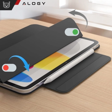 Etui magnetyczne 360 do Apple iPad 10.9” 10 / 2022 / 11” 11 / 2025 Alogy Magnetic 360 Case obudowa ochronna na tablet Czarne + Szkło