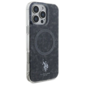 Etui US Polo do iPhone 16 Pro 6.3" Czarny Ring MagSafe