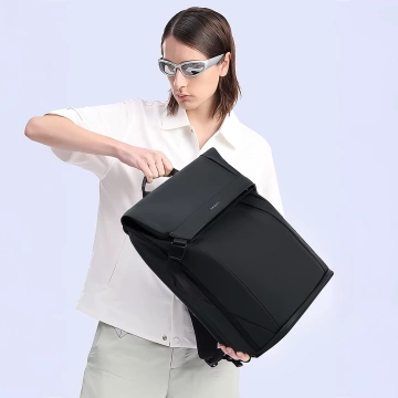 Bange wasserdichter Rucksack für 15,6-Zoll-Laptop, Stadtreisender, 45 x 30 x 16 cm, für Arbeit, Flugzeug, Herren, Damen, mit USB-Anschluss Schwarz