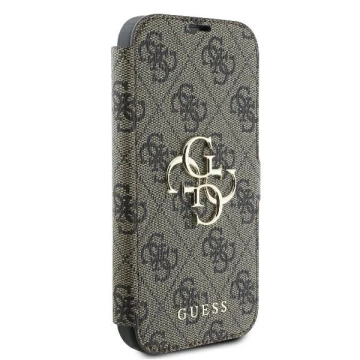 Guess 4G Metall-Logo-Schutzhülle für iPhone 16 Pro Max – Braun