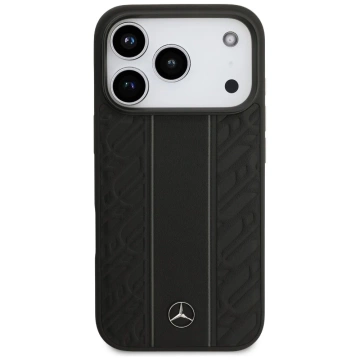 Etui do iPhone 17 Pro Mercedes-Benz Leather Laurel Leaves MagSafe Black