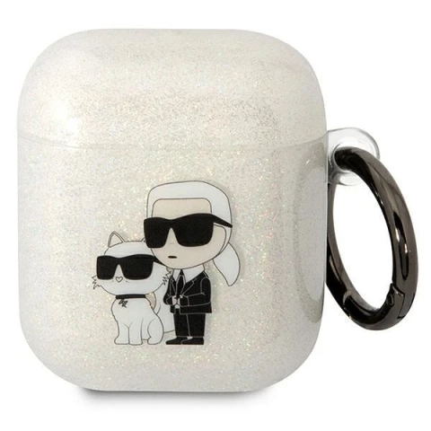 Schutzhülle für Kopfhörer Karl Lagerfeld für Airpods 1/2 Abdeckung transparent Gliter Karl