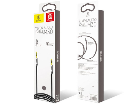 Baseus Yiven M30 kabel audio mini Jack 3.5mm 1m czarny