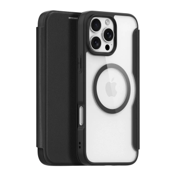 iPhone 16 Pro Dux Ducis Skin X Pro MagSafe Flip Case Schwarz