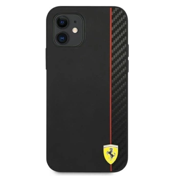 Etui na telefon Ferrari iPhone 12 mini 5,4" czarny/black hardcase On Track Carbon Stripe