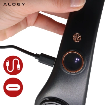 Wiatrak na szyję Alogy BreezeNeck™ mini wentylator cyrkulator powietrza na kark z wyświetlaczem 1500mAh Czarny
