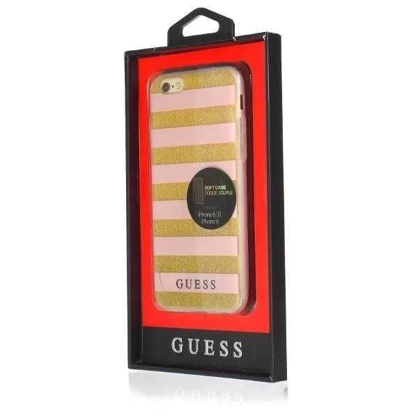 Guess GUHCP6STGPI iPhone 6/6S rosa Hardcase Ethnic Chic Stripes 3D