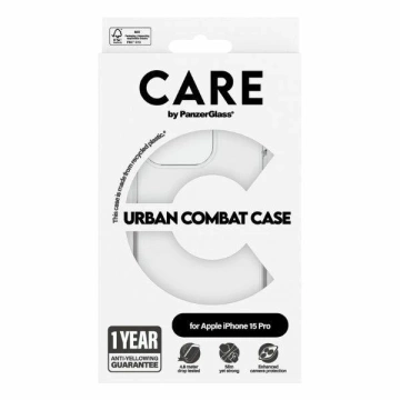Etui do iPhone 15 Pro CARE by PanzerGlass Urban Combat Case Przezroczysty