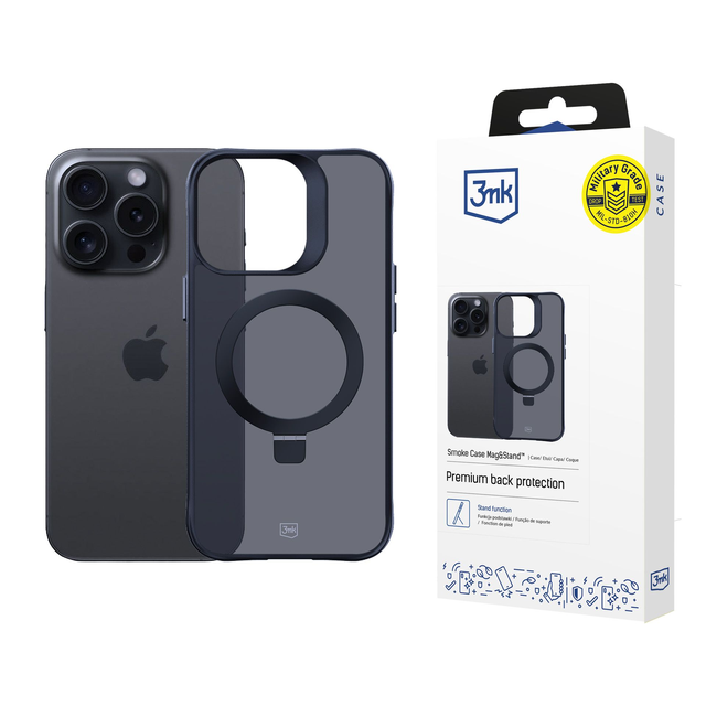 Etui do Apple iPhone 15 Pro 3mk Smoke Case Mag&Stand 