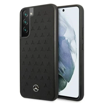 Etui Mercedes MEHCS22MPSQBK do Galaxy S22+ S906 hardcase Leather Stars Pattern czarny/black