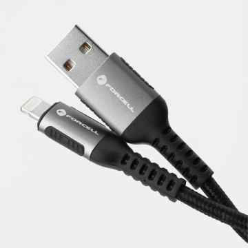Kabel USB-A zu Lightning 12W 3m Nylon Forcell Aluminium iPhone iPad