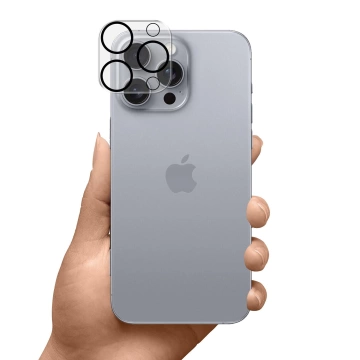 Hybrid-Kameraglas für Apple iPhone 16 Pro / 16 Pro Max Objektivschutz 3mk Lens Pro Full Cover Gepanzerter Kameraschutz