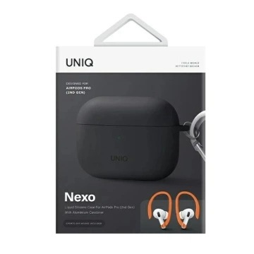 UNIQ Schutzhülle für Nexo AirPods Pro 2 Gen Ohrbügel Silikongrau/Anthrazitgrau