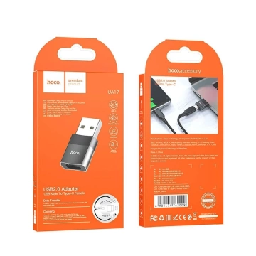 HOCO OTG-Adapter USB A (Stecker) auf Typ C (Buchse) UA17 Schwarz
