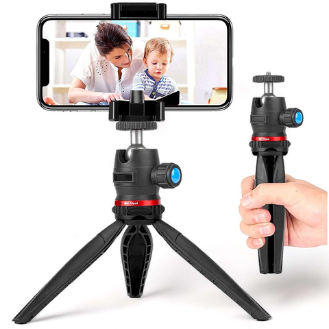 Uchwyt na telefon Alogy Mini Tripod Trójnóg Liginn do robienia zdjęć do telefonu kamery GoPro lampy ring 1/4 Czarny